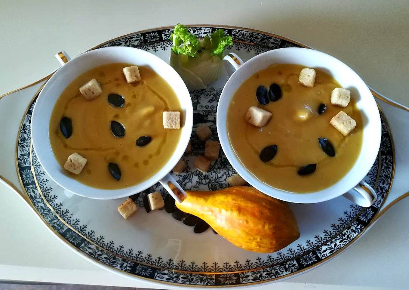Crema de calabaza y zanahorias