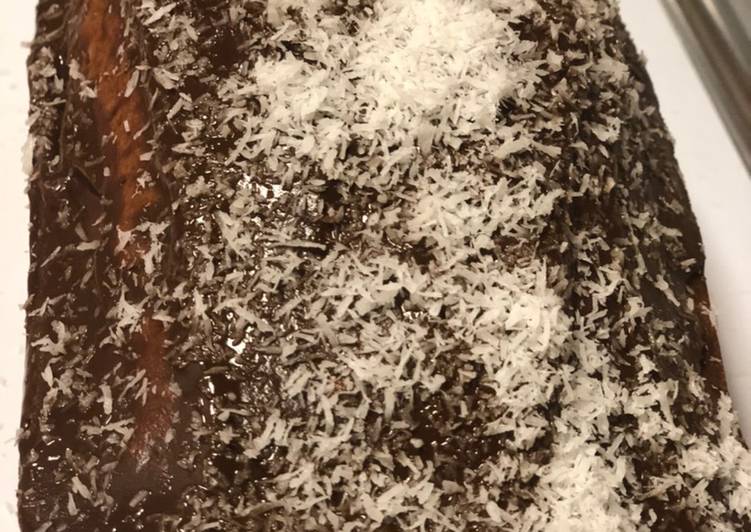 Bizcocho con chocolate negro y coco 🥥