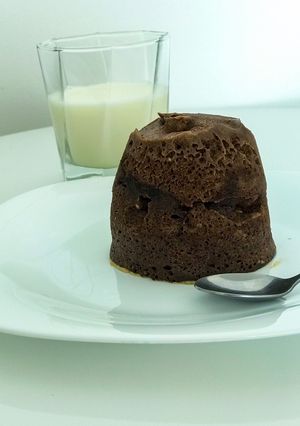 Una foto de Mug cake fitness de chocolate, y peanut butter