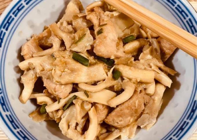 🥢Wok de poulet aux Pleurotes jaunes🥢