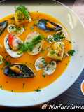 Vellutata di zucca e patate con frutti di mare
