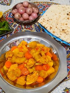 عکسی از دستور 🍀خوراک کدو سبز با مرغ🍀