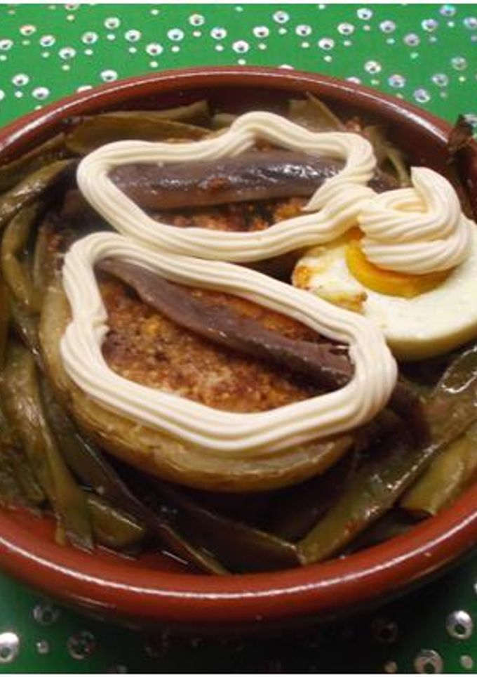 Una foto de Judías verdes con patatas y anchoas