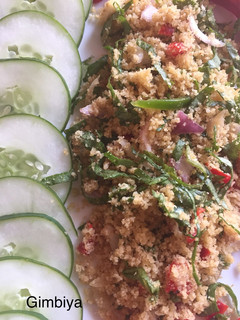 A picture of Garri salad (gwabe).