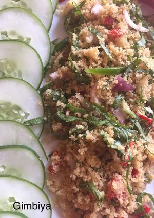 A picture of Garri salad (gwabe).