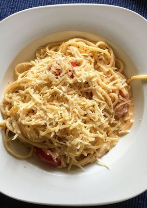 Tiktok tészta, avagy feta sajtos, paradicsomos spagetti recept fotója