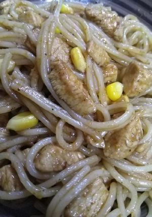 A picture of Bbq spaghetti.