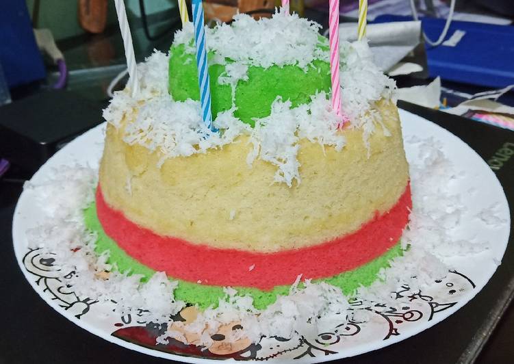 Cake putu ayu warna warni