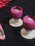 Pink Dragon fruit Sago pudding dessert