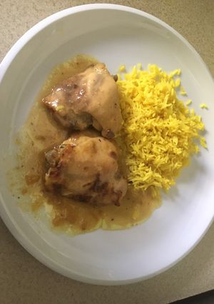 Una foto de Pollo con salsa de mostaza y miel