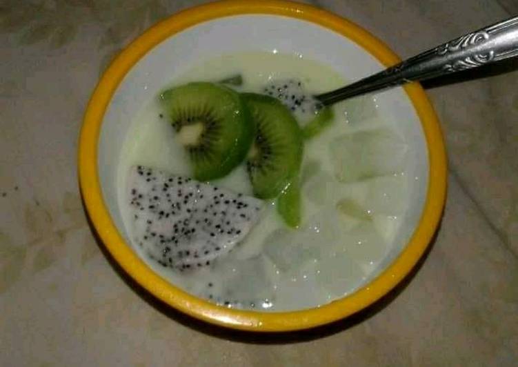 Cara Gampang Membuat Es kina (kiwi naga) Anti Gagal