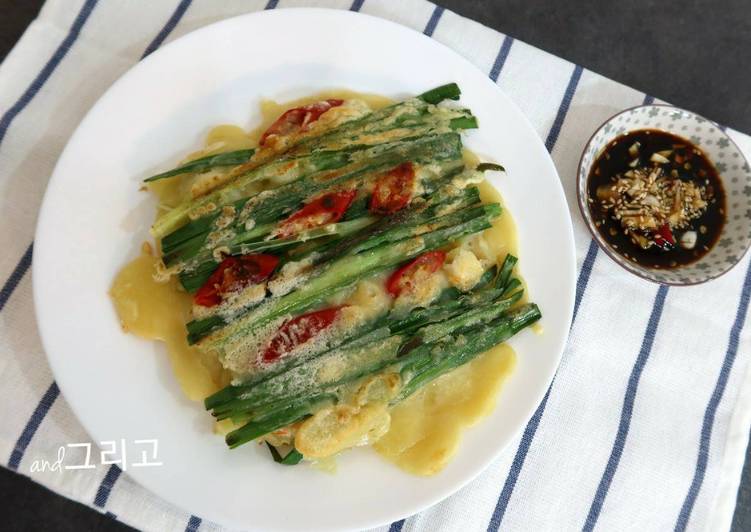 Recipe of Perfect Three Meals a Day. Fishing Villagedelicious Korean Food Korean Pancake Recipe새우 부추전