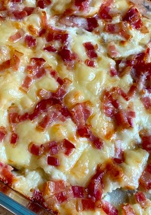 Una foto de Patatas estilo carbonara