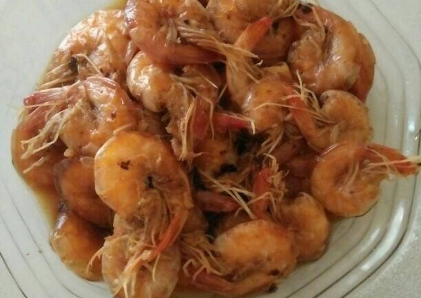 Udang rebus gula asem