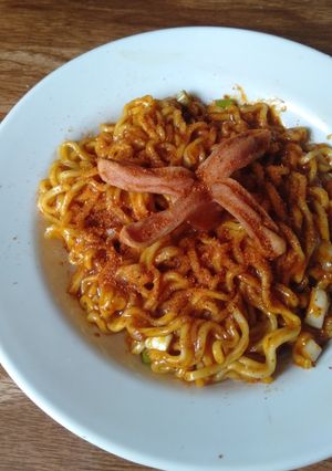 Foto resep Mie sedaap korean spicy chicken mandi saos sambal super pedas