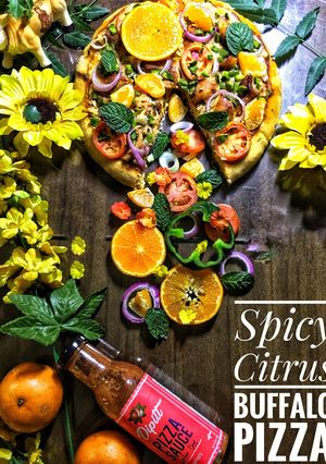 A picture of Spicy citrus buffalo pizza.
