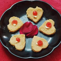 A picture of Rose mithai.