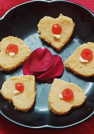 A picture of Rose mithai.