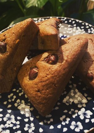 Une photo de Moelleux choco noisette coeur choco