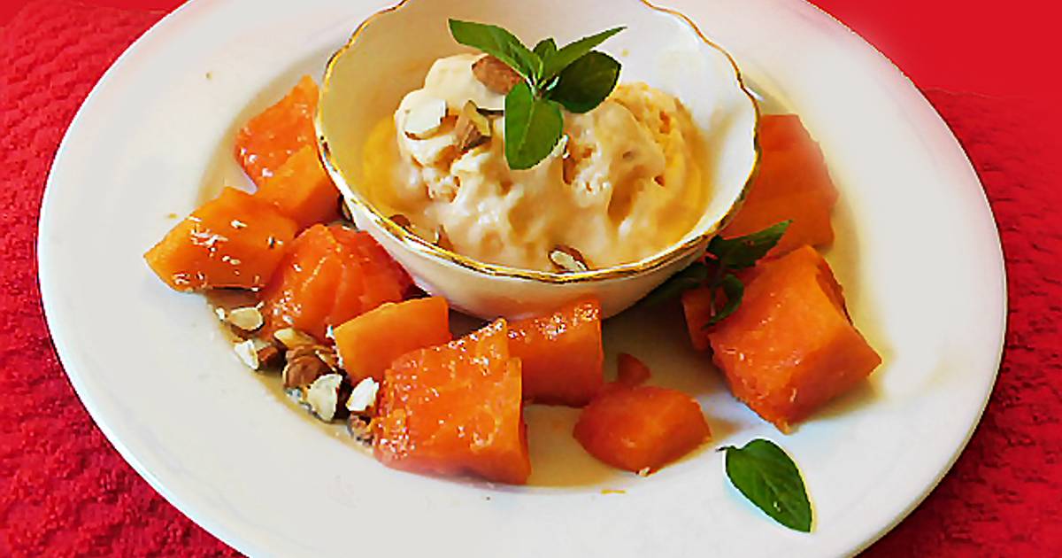 Papaya ice cream Recipe by Lakshmi Sridharan Ph D Cookpad