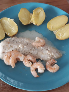Una foto de Filetes de Merluza con Langostinos