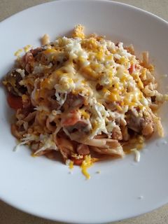 Una foto de Tallarines con achis a la crema de tomate