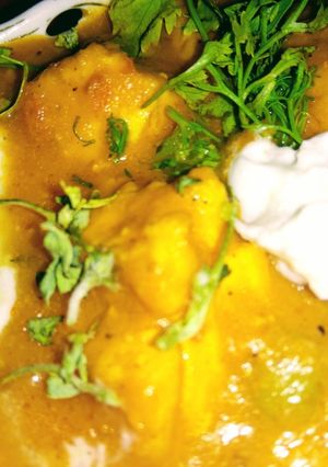 A picture of Paneer Butter Masala (cottage cheese).