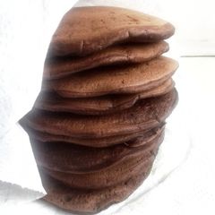 Fluffy Eggless Chocolate Pancakes A picture of Fluffy Eggless Chocolate Pancakes.