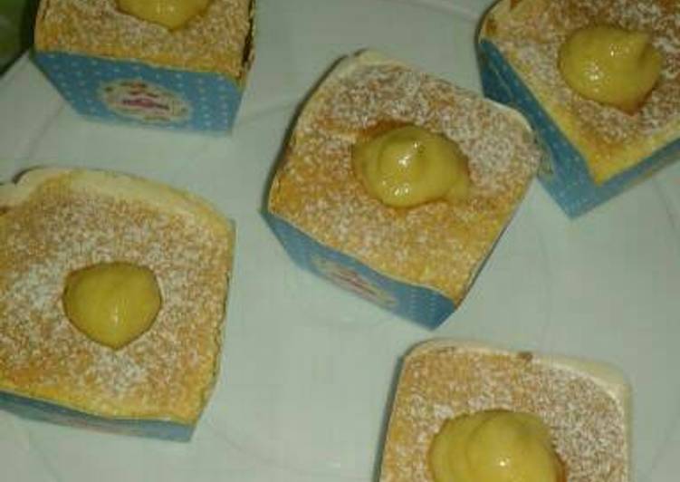 Resep Hokkaido cup kek cream custard Anti Gagal