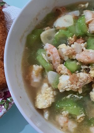 Foto resep Sayur oyong udang telur segar NO vetsin