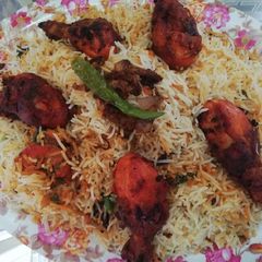 Chicken 65 biryani A picture of Chicken 65 biryani.