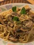 Spaghetti con champiñones