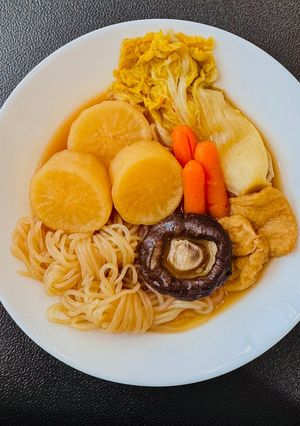 A picture of Oden with Daikon.