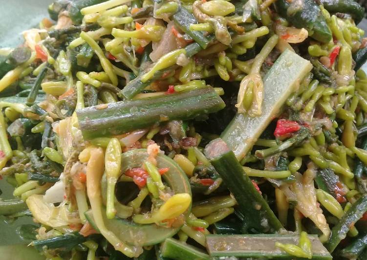 Resep Sayur pahit bunga pepaya dan pakis Anti Gagal