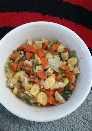 Foto resep Tumis Wortel, Sawi, Baby Corn, Tempe, Buncis sederhana rasa Spesial
