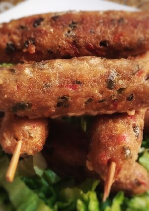 A picture of Bread Seekh Kebab.