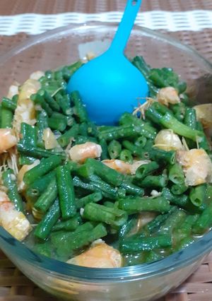 Foto resep Tumis kacang panjang udang.. iris