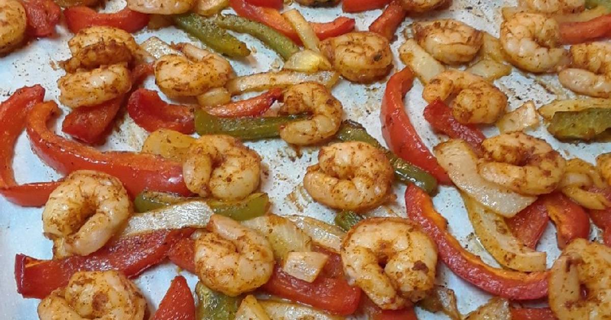 Sheet Pan Shrimp Fajitas Recipe By Christina Cookpad