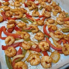 A picture of Sheet Pan Shrimp Fajitas.