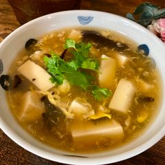 A picture of Wood ear mushroom soup.