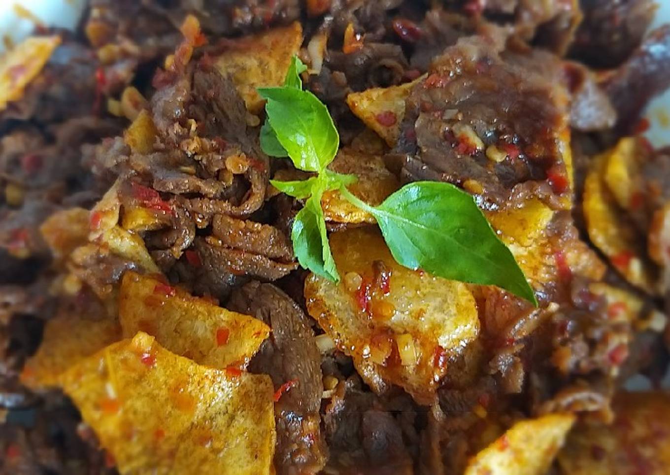 Beef slice kentang balado sereh