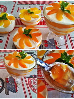 Una foto de Mousse de yogurt fácil con albaricoque