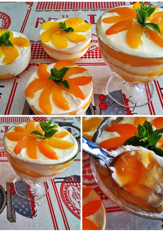 Una foto de Mousse de yogurt fácil con albaricoque