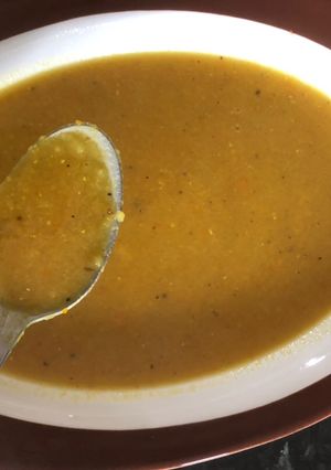 A picture of Split lentil soup شوربه عدس.