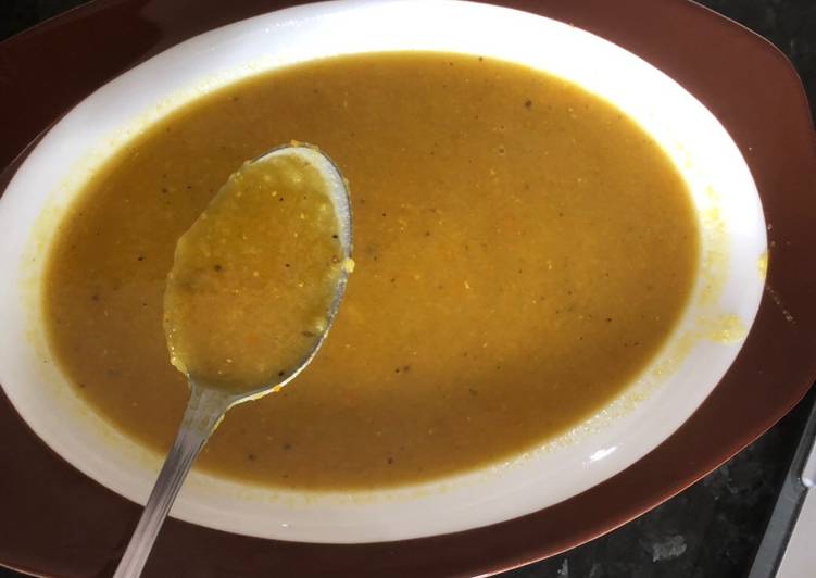 Recipe of Speedy Split lentil soup شوربه عدس