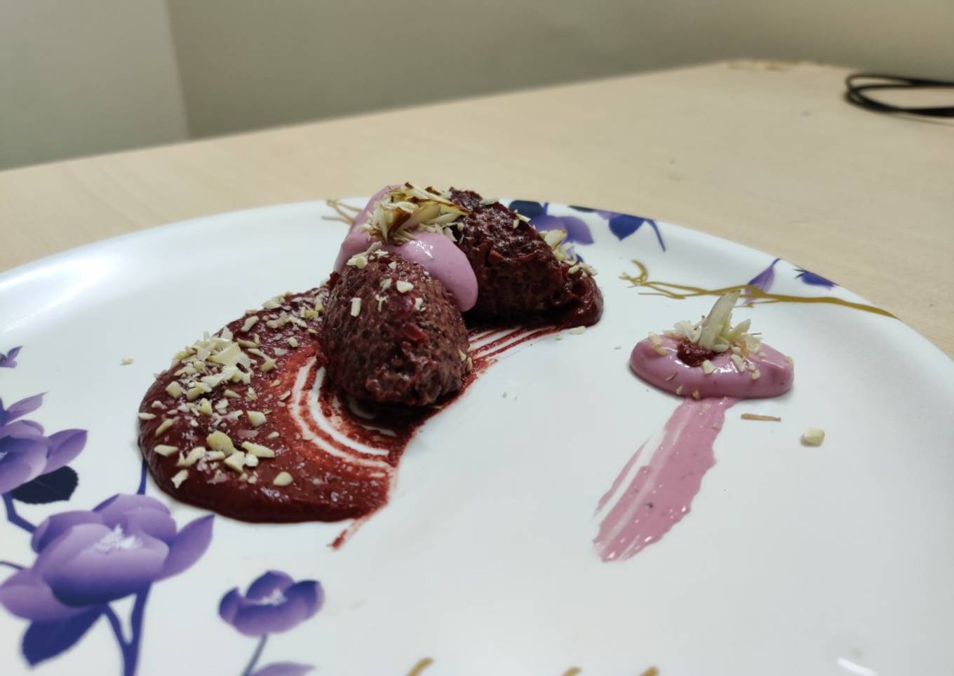 Beetroot halwa with Beetroot shrikhand