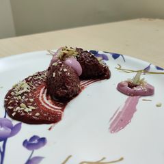 Beetroot halwa with Beetroot shrikhand A picture of Beetroot halwa with Beetroot shrikhand.