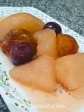 🍐🥣Compota de peras, ciruela gotitas de miel y cerezas🍒
