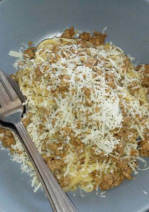 A picture of Bigoli with beef and Grana Padano.