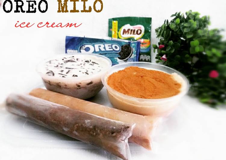 Langkah Mudah untuk Menyiapkan Es krim oreo dan milo yang Lezat Sekali